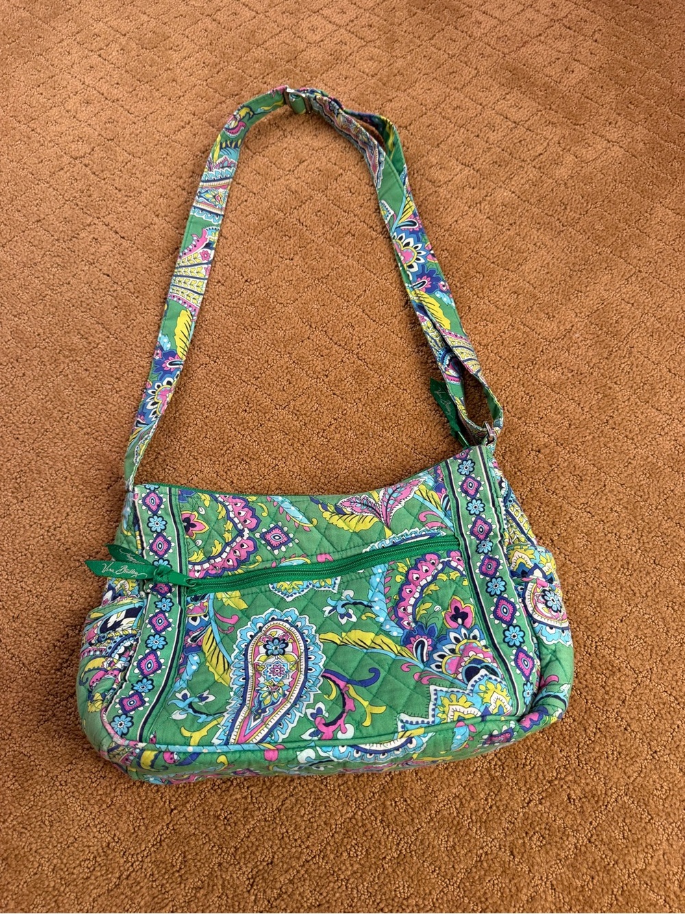 Vera Bradley Emerald Paisley Small Shoulder Bag Y2K Retired Pattern
